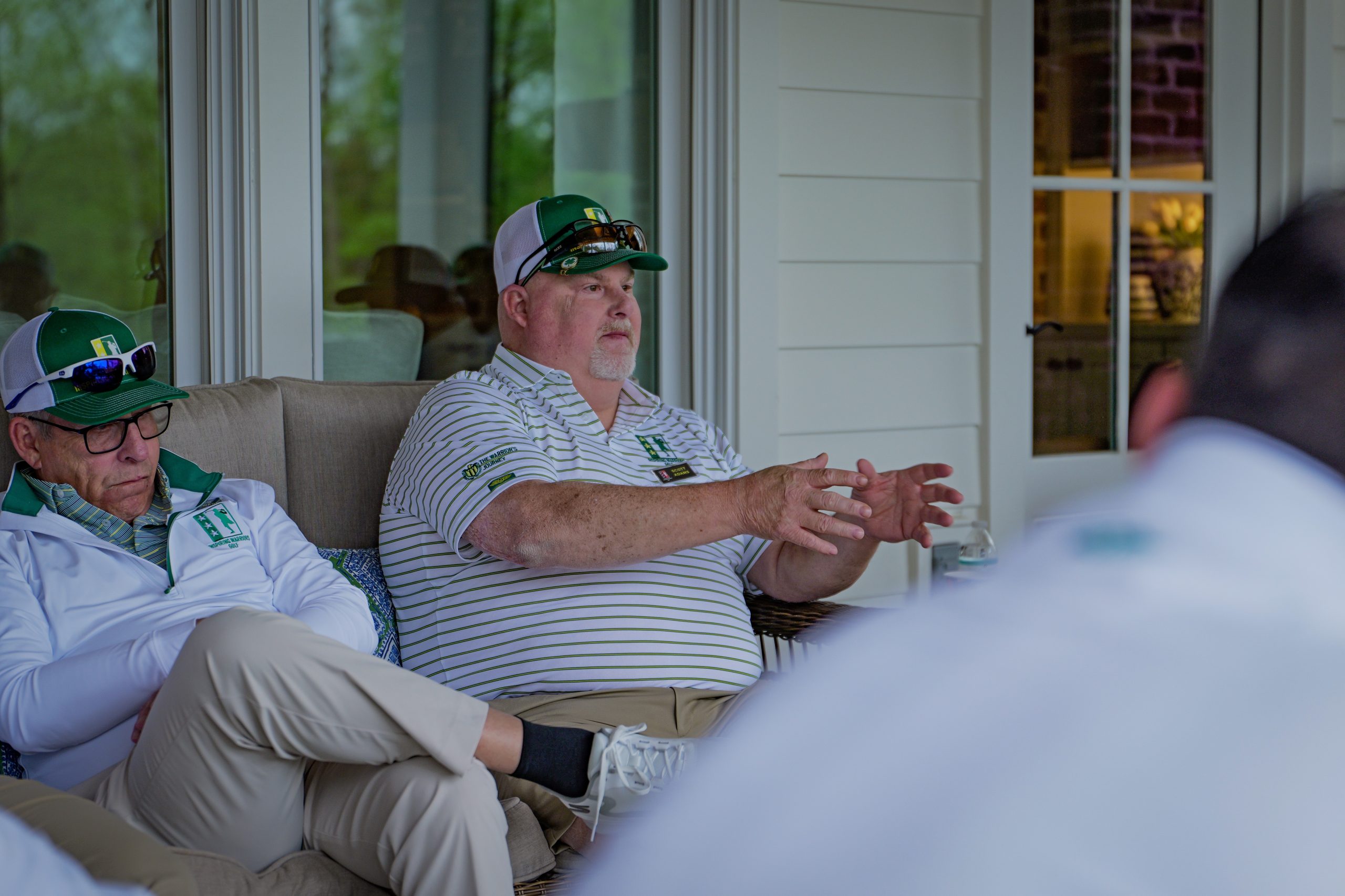 Warriors in conversation during a round of golf with TWJG