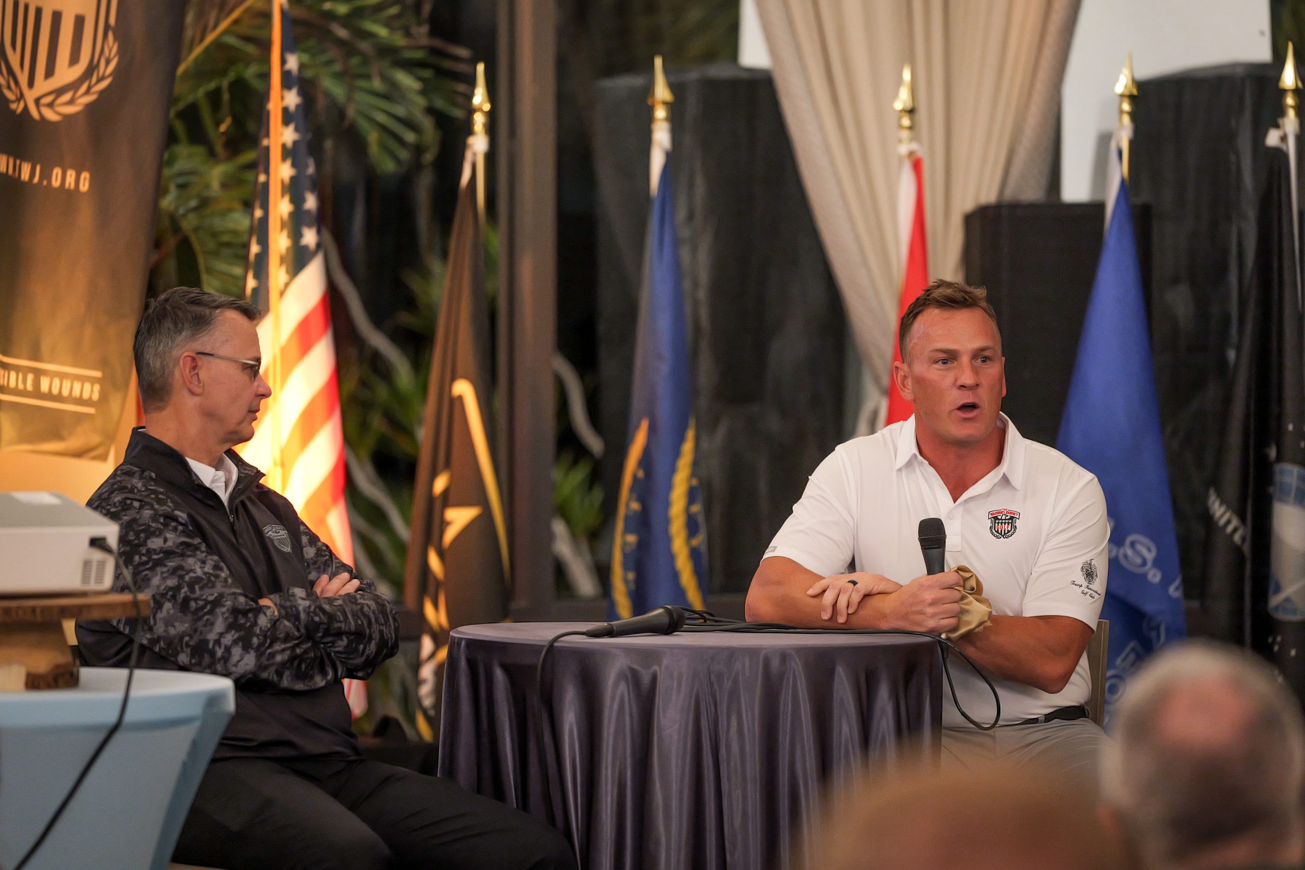 A speaker shares during the Warrior’s Journey Classic program