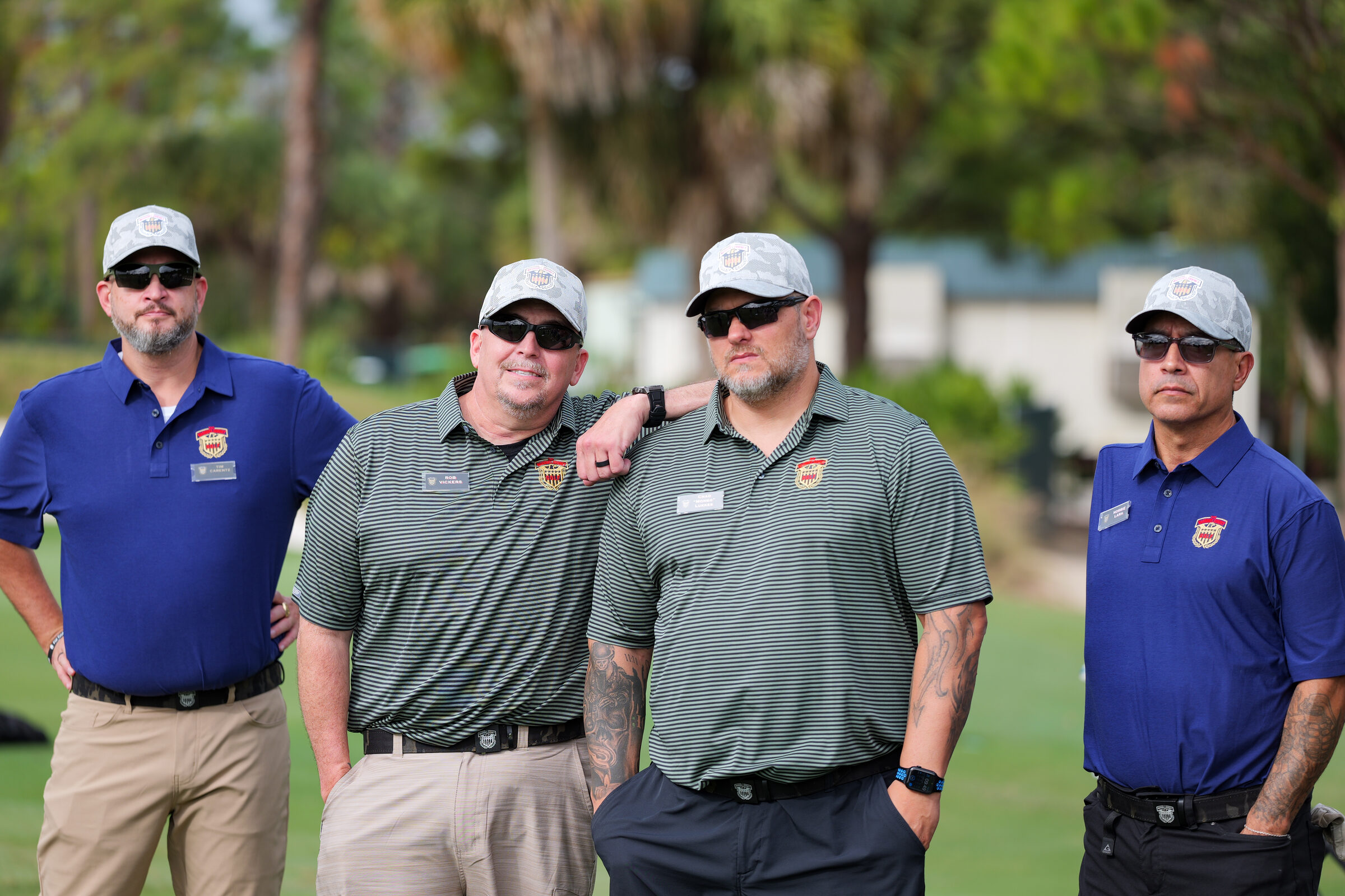 Golfers gathered during a Warrior's Journey Golf tournament experience